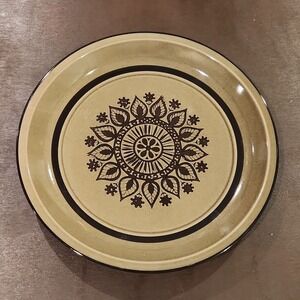 Fashion Manor Seacrest Stoneware Dinner Plate Mandala Pattern Beige Brown Japan
